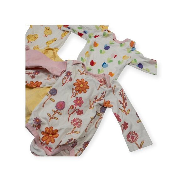 Monica & Andy Baby Bodysuit Bundle 0-3 Months With Duck & Floral Prints - Picture 4 of 12